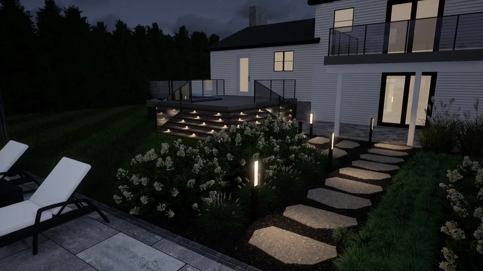 Outdoor landscaping and construction project in the Contrast Landscape project gallery