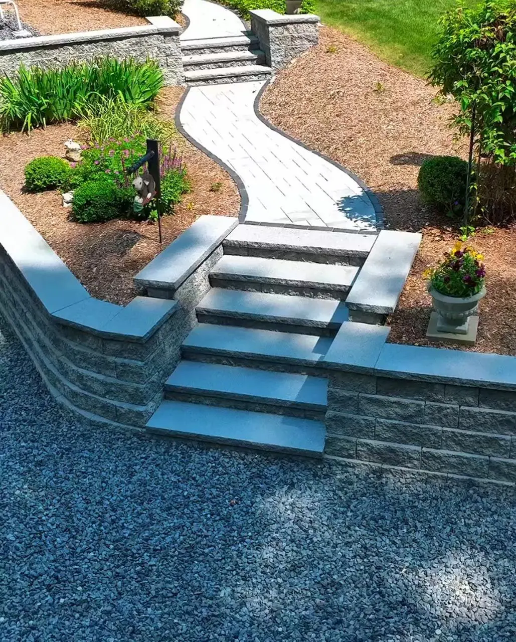 Outdoor landscaping and construction project in the Contrast Landscape project gallery